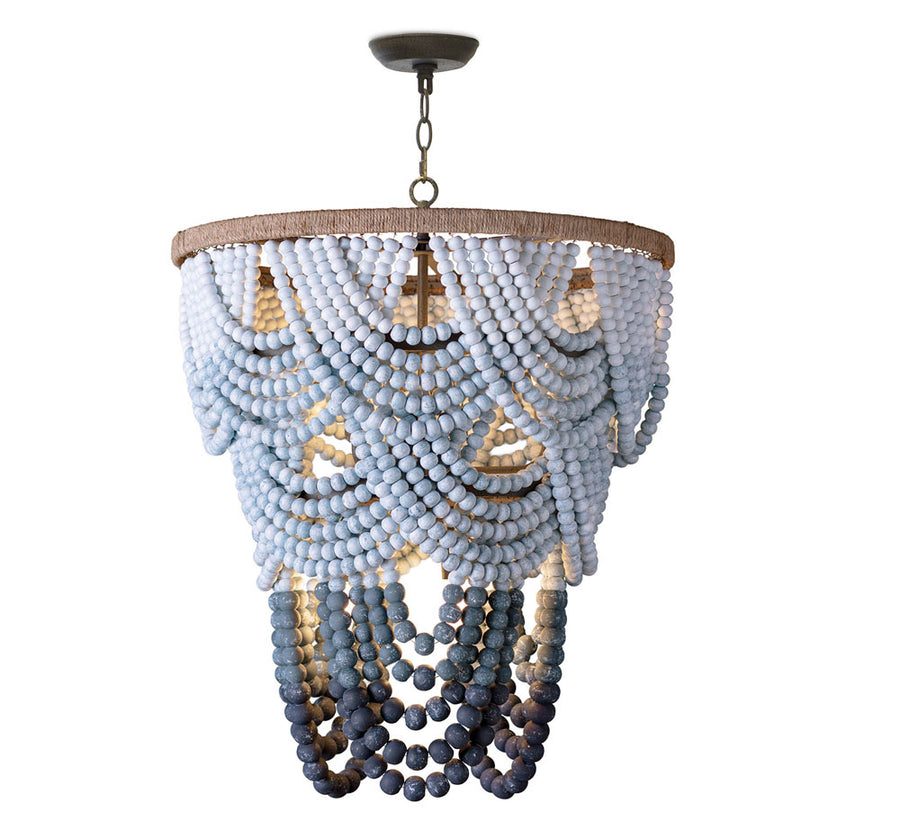 Ombre Wood Bead Chandelier