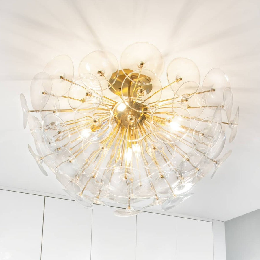 Poppy Glass Semi Flush Mount