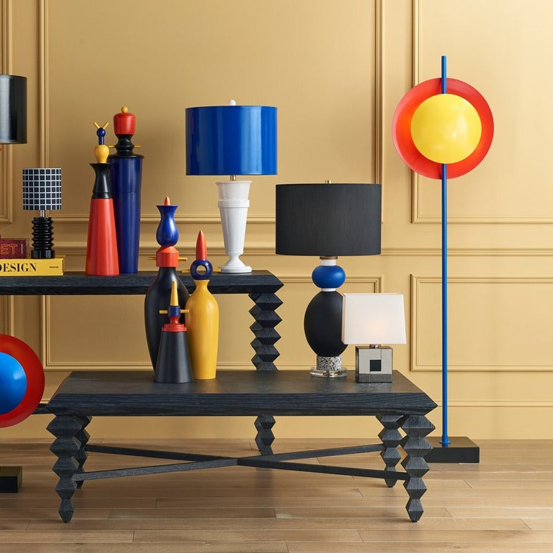 Mister M Red and Yellow Disc Floor Lamp